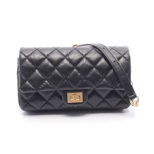 CHANEL Shoulder Bag 2.55 Mini Matelasse Black Leather 2.55 Matelasse Mini Chain